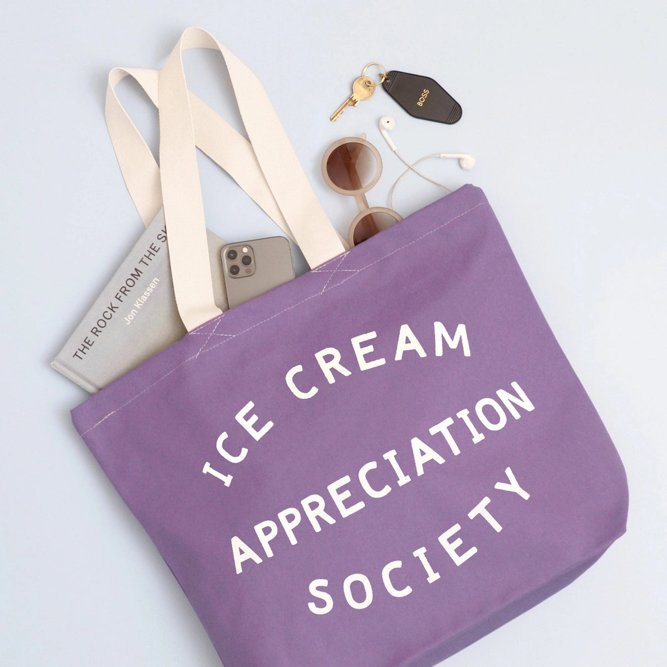 Ice Cream Appreciation Society - Lavender Canvas Tote Bag