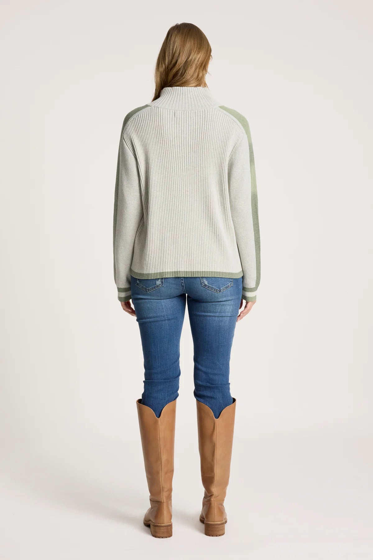 Liora Zip Jumper - Bisque/Sage