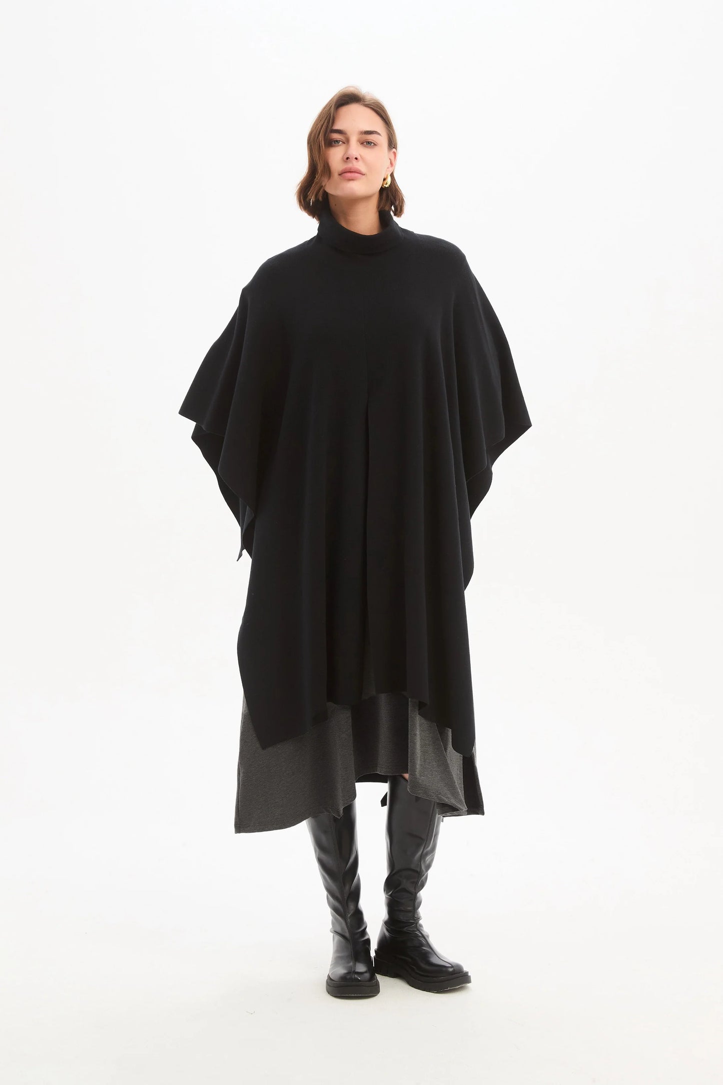 Crossover Wrap Knit - Charcoal (One Size)