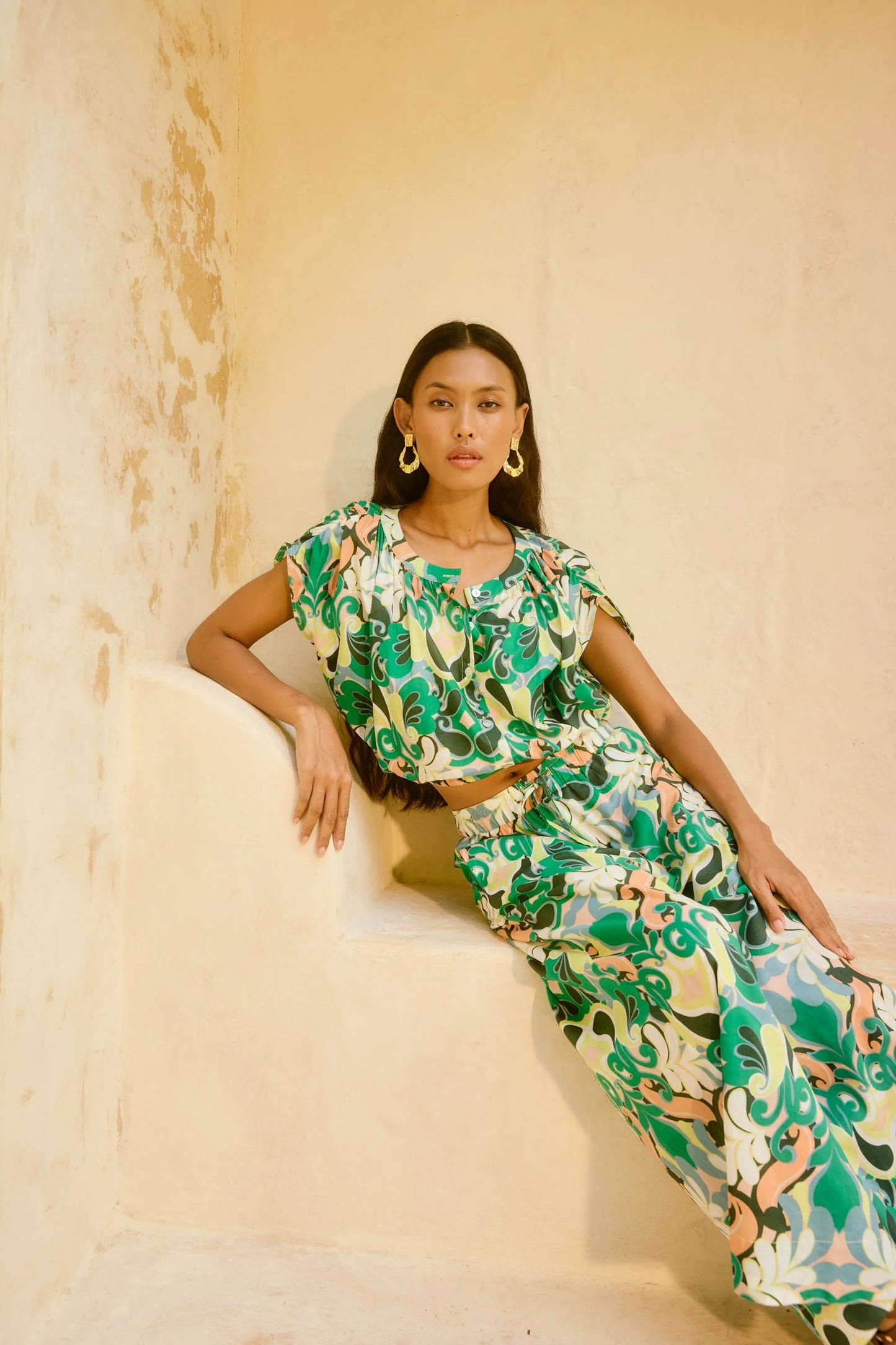 Aurora Reversible Crop Top - Paisley