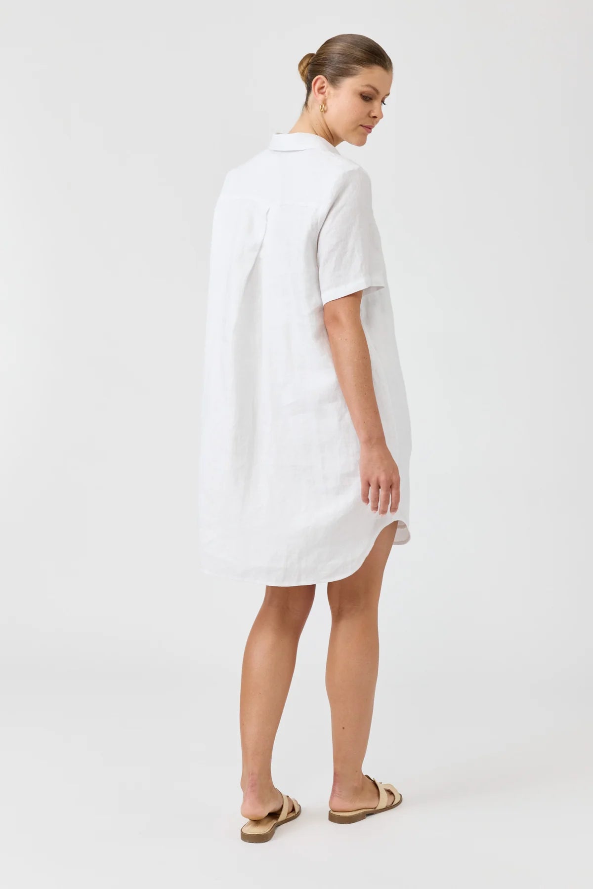 Studio Short Shirt Dress White