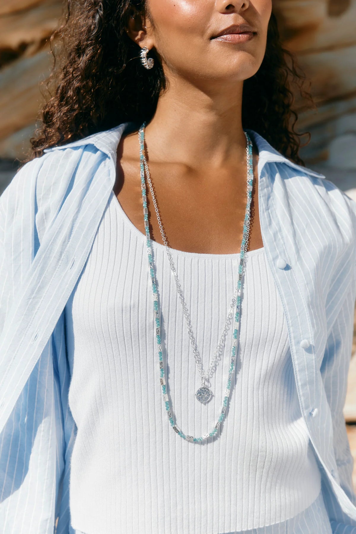 Frida Necklace - Silver/Mint