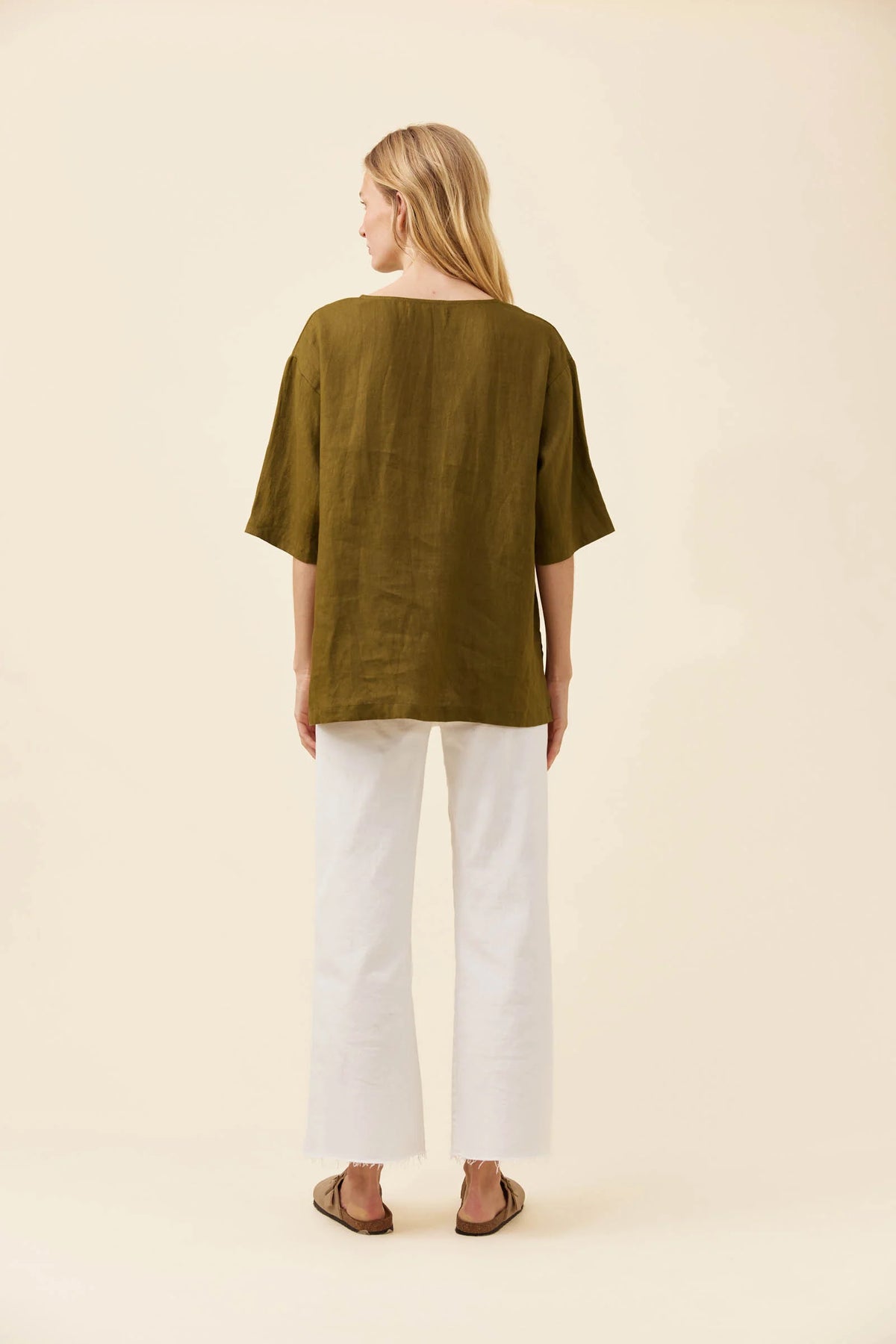 Anita Button Top - Olive
