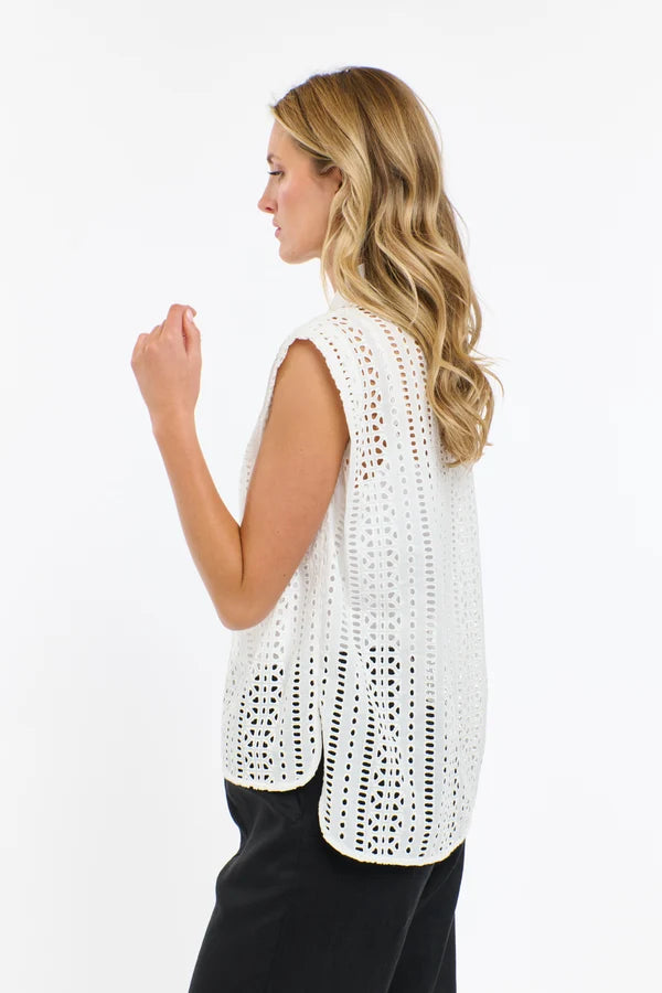 Casey Embroidered Shirt - White