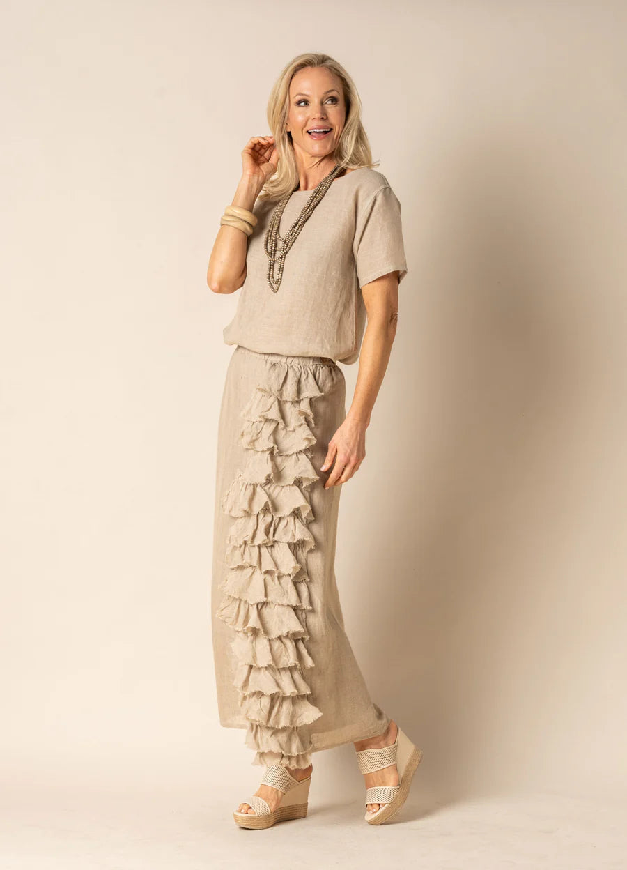 Lainey Linen Top Latte