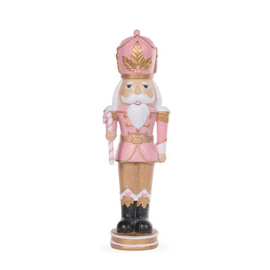 46 cm Led Pink And Champagne Nutcracker With Candy Cane