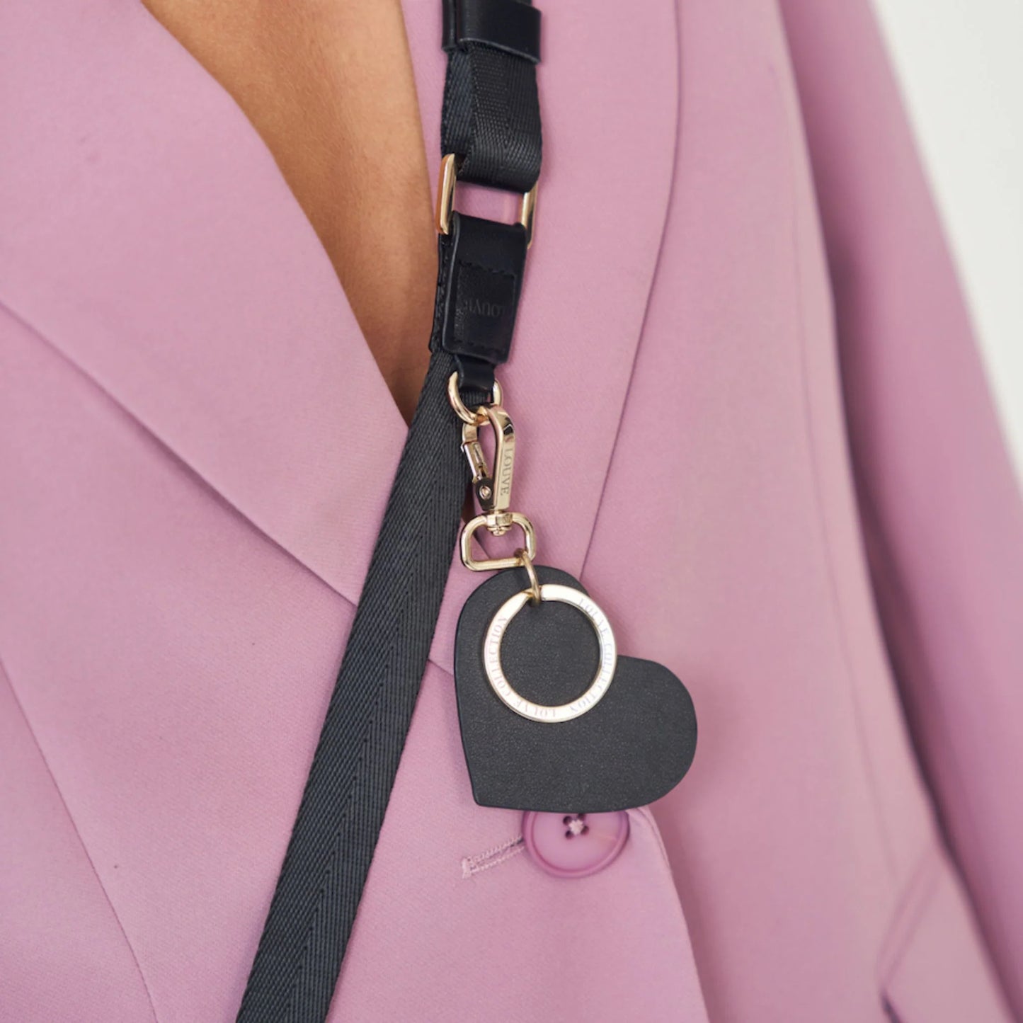 Black Leather Heart Key CXhain