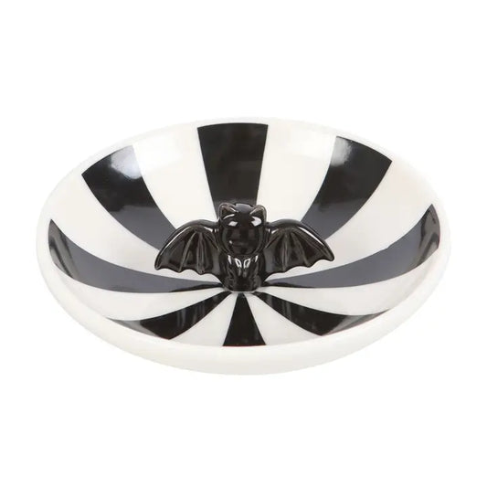 Striped Bat Ceramic Trinket Dish