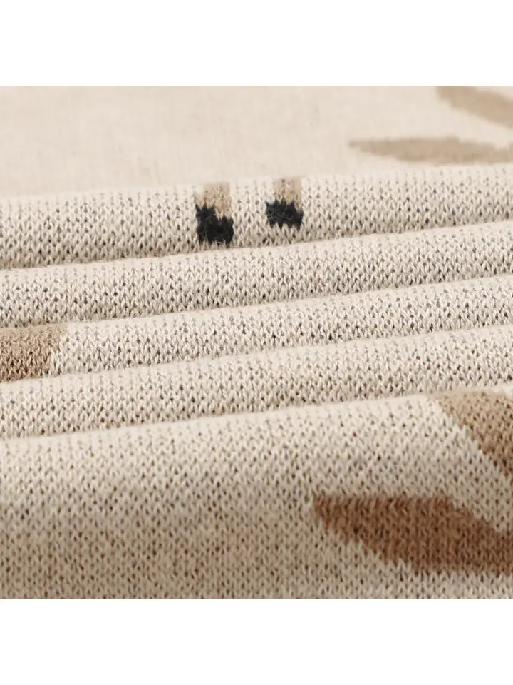 100% Cotton Blanket - Deer Taupe