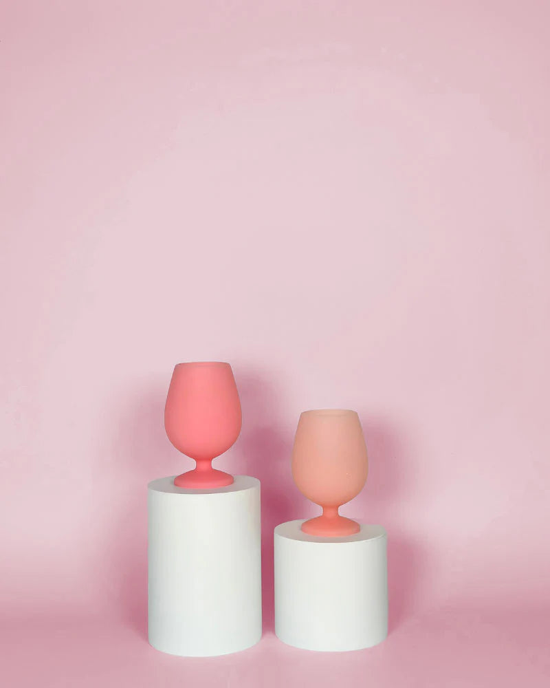 Stemm Silicone Unbreakable Wine Glasses Flamingo & Lotus