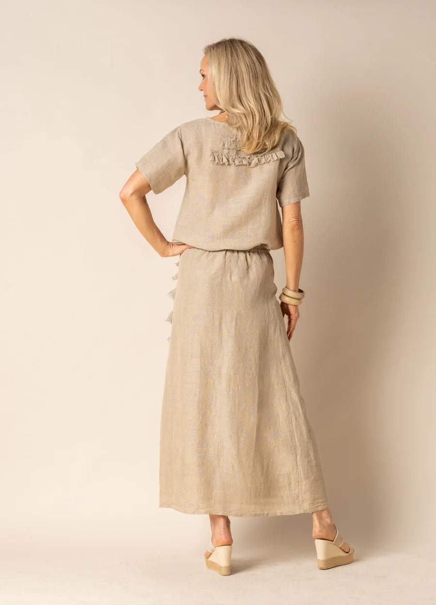 Lainey Linen Top Latte