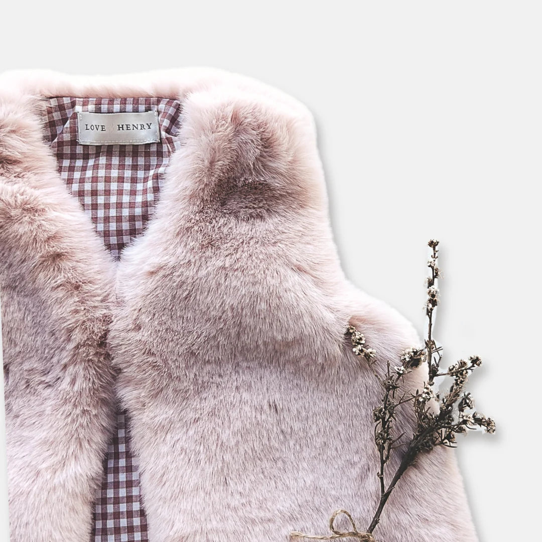 Girls Fur Vest - Pink