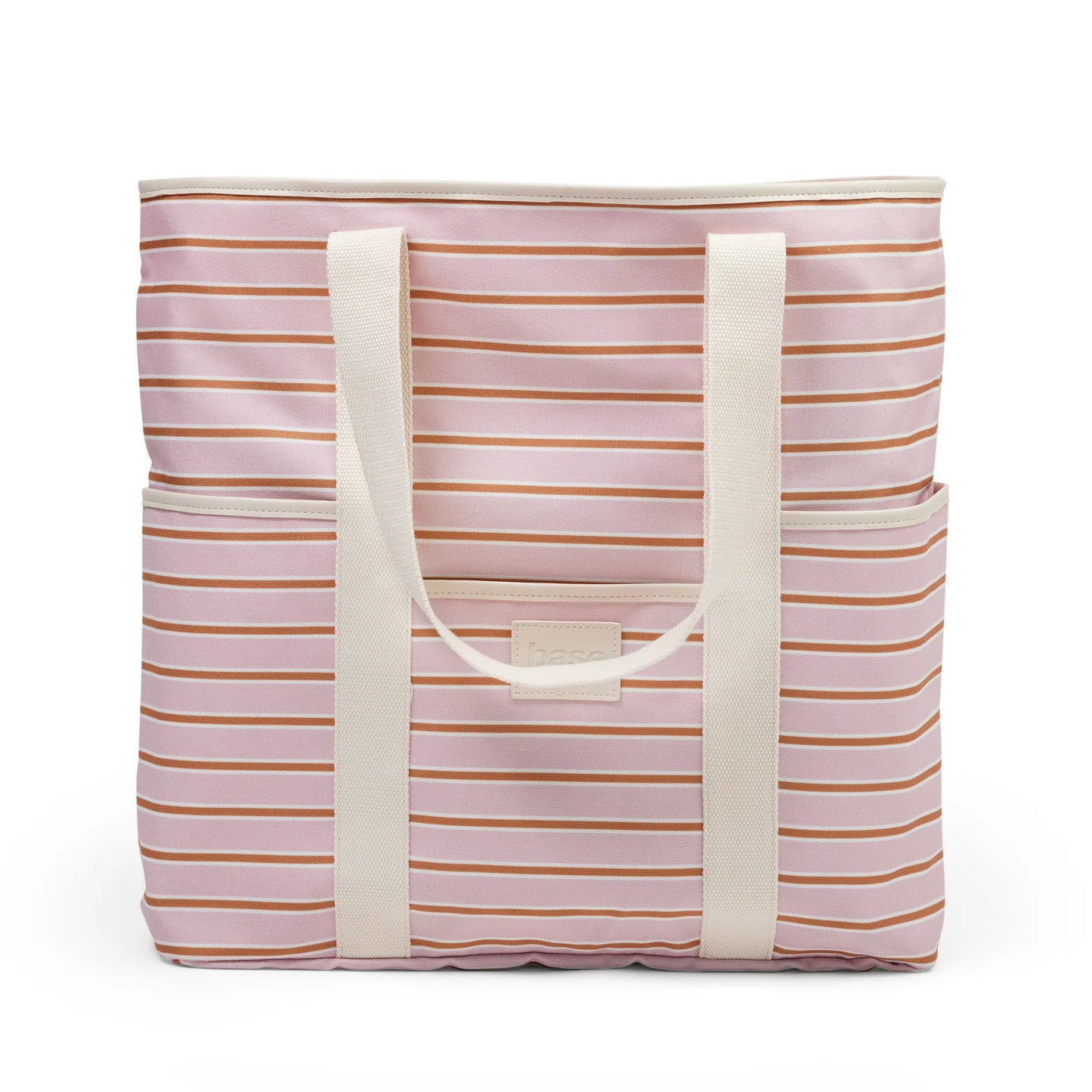 Beach Base Bag soft pink/rust stripe