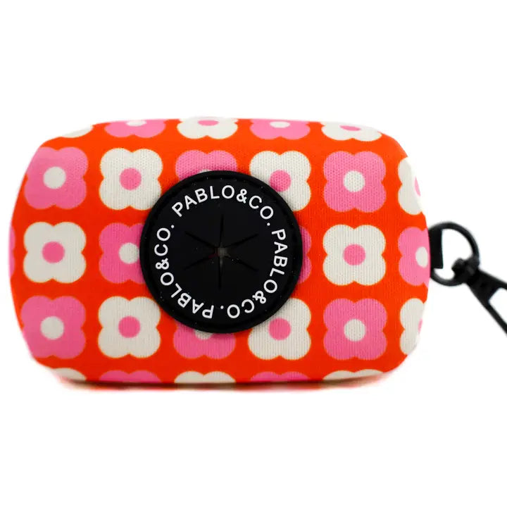 Pink Checkered Daisies - Poop Bag Holder