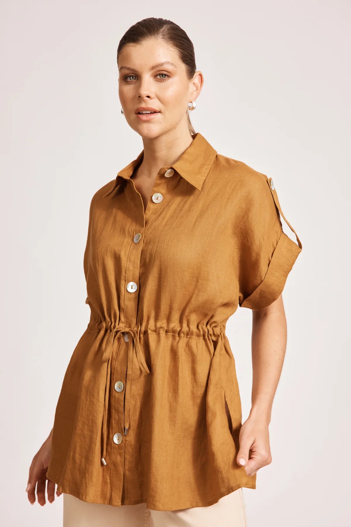 Miramar Tie Shirt Camel (One Size)