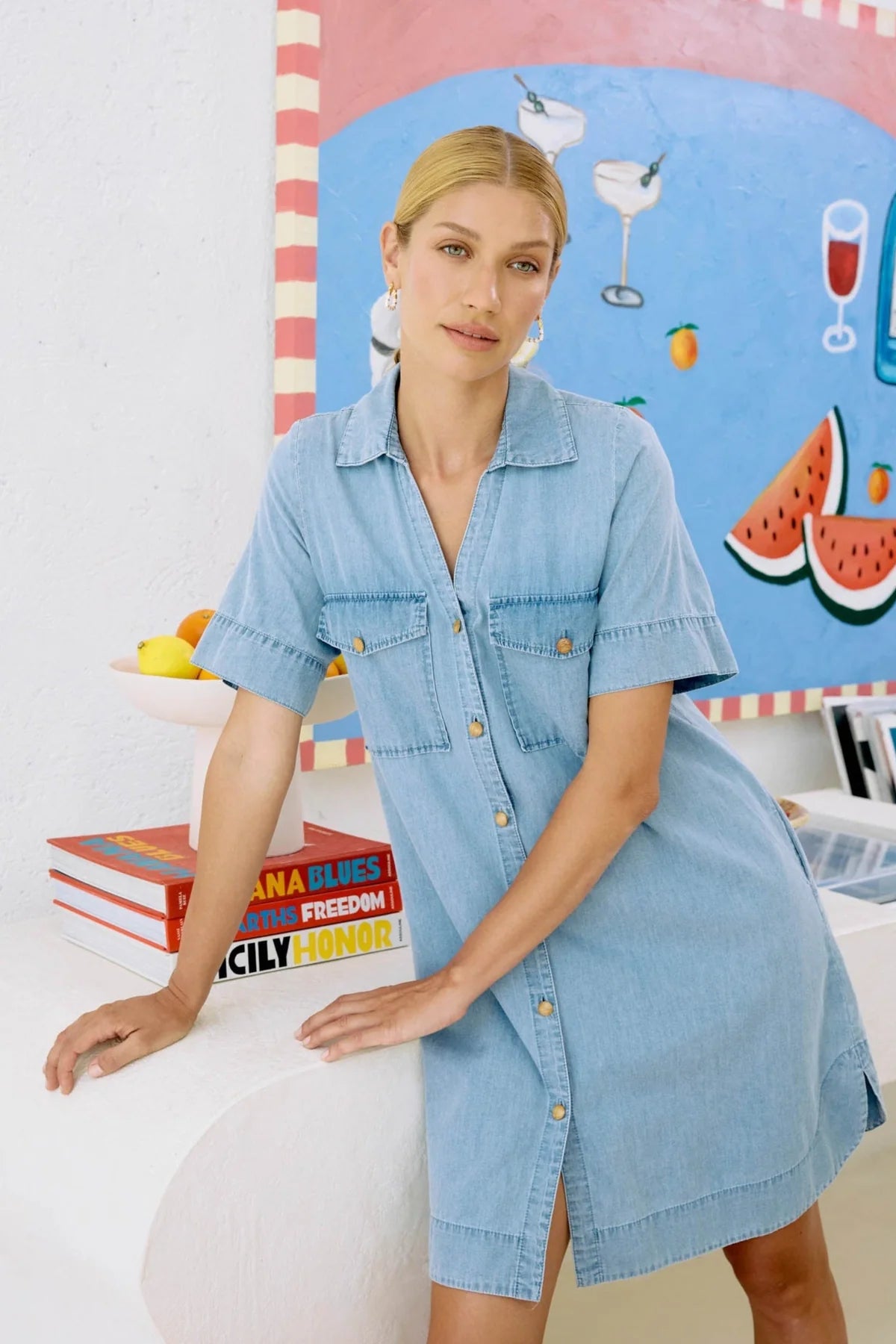 Melenia Denim Shirt Dress