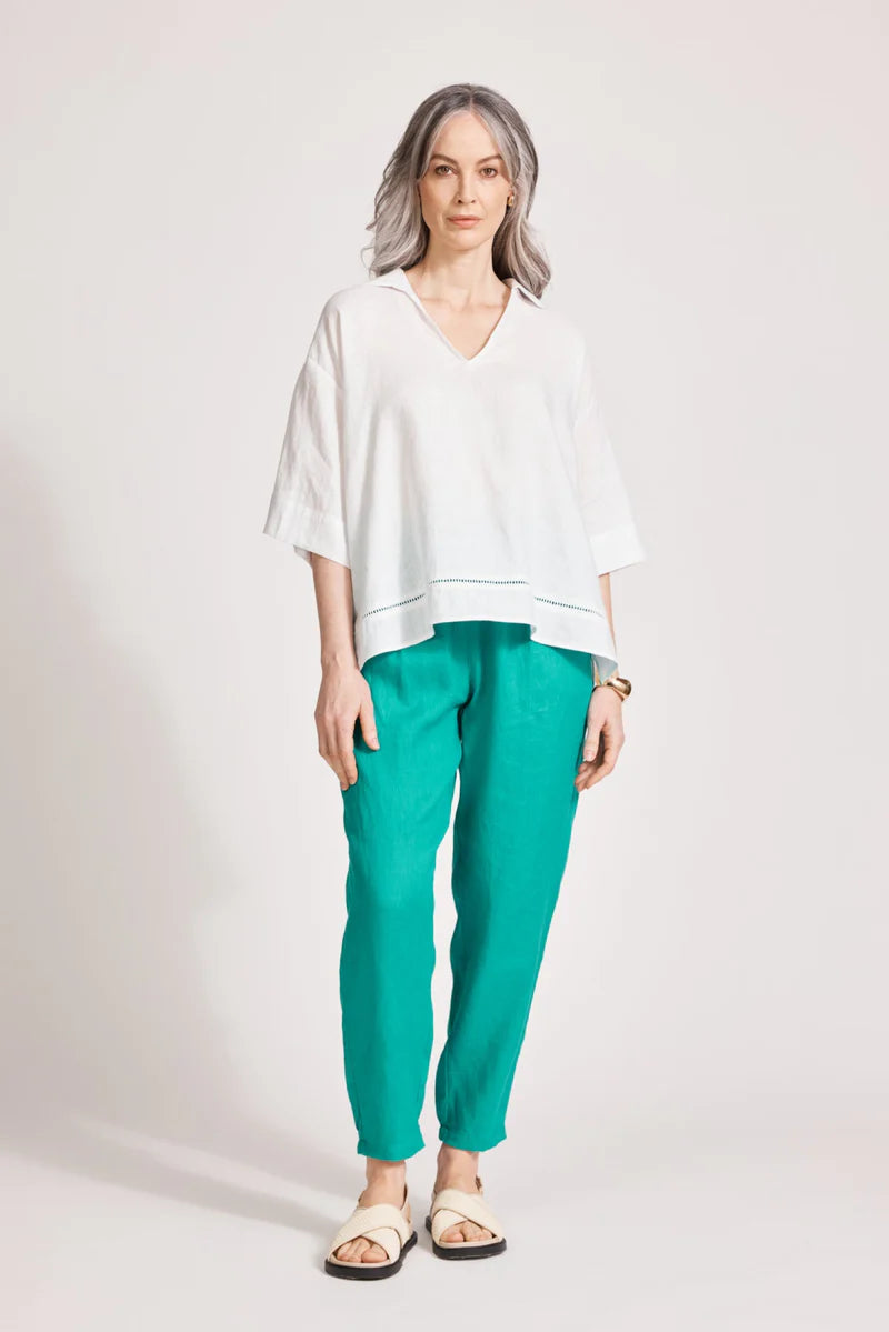 Miramar Collared Top White