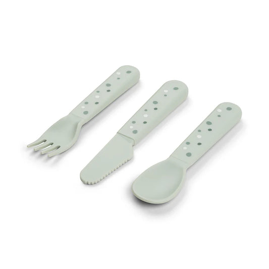 Foodie Cutlery Happy Dots Green