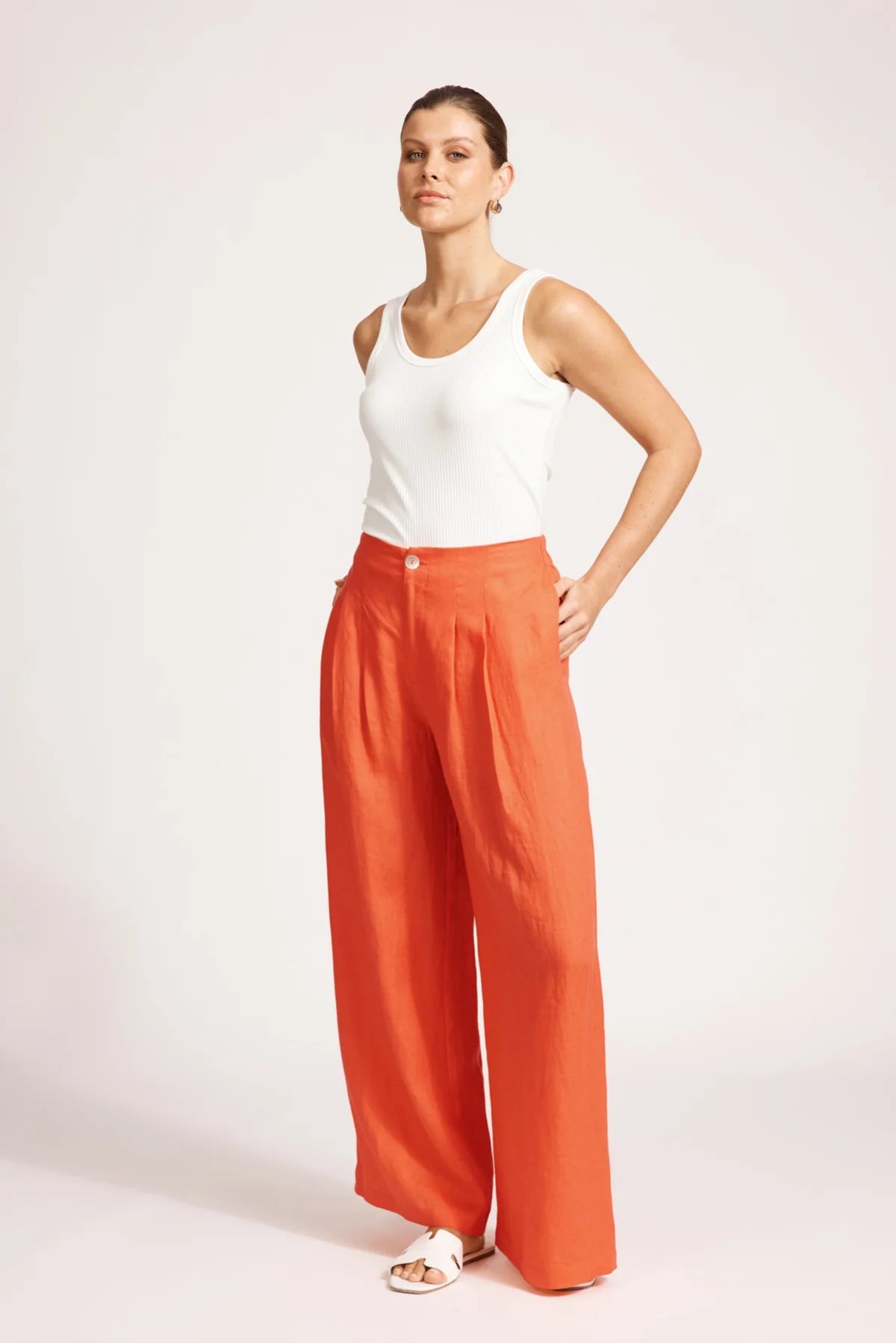 Miramar Palazzo Pant - Coral
