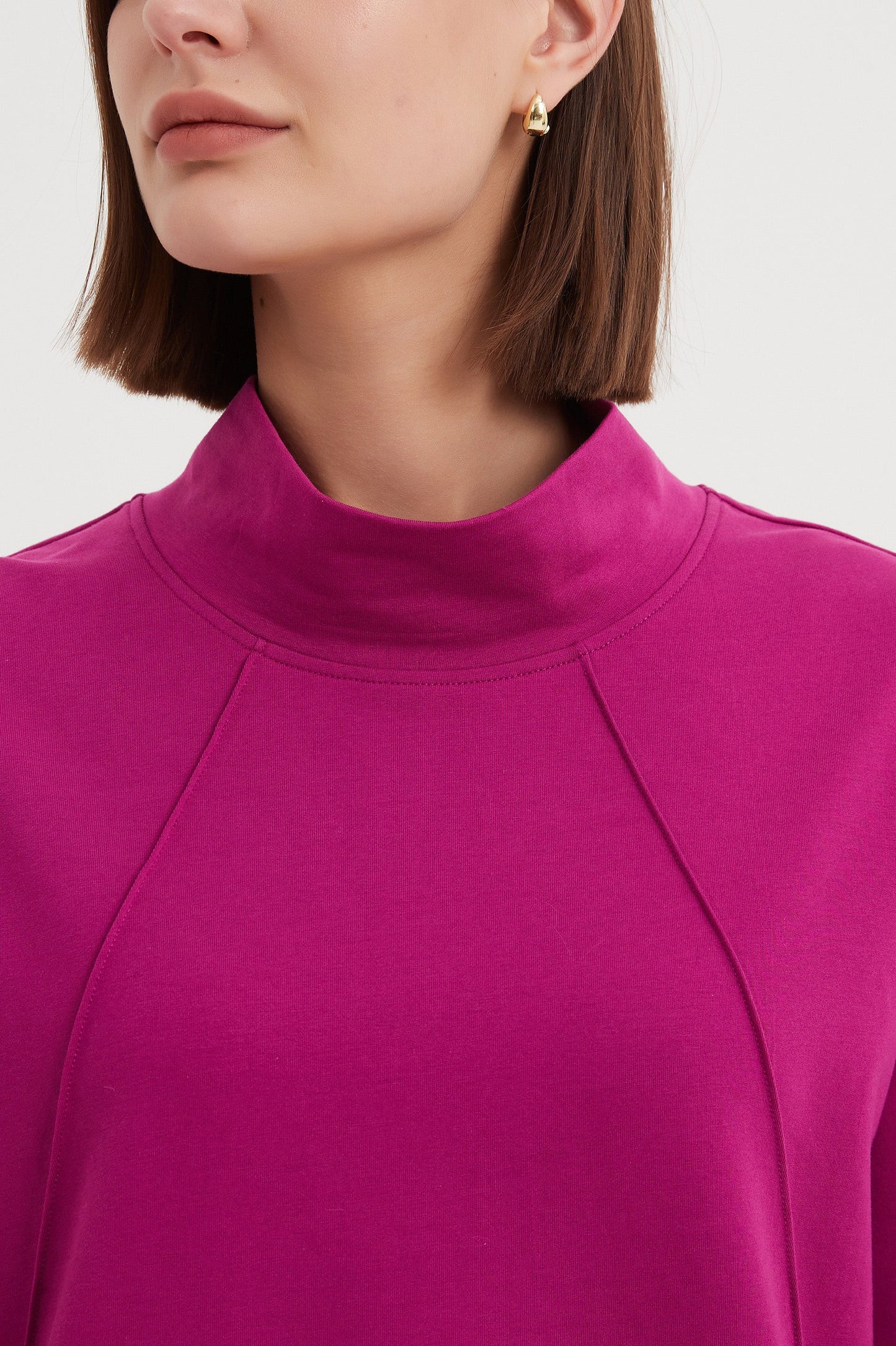 SEAM DETAIL SWEAT FUSCHIA