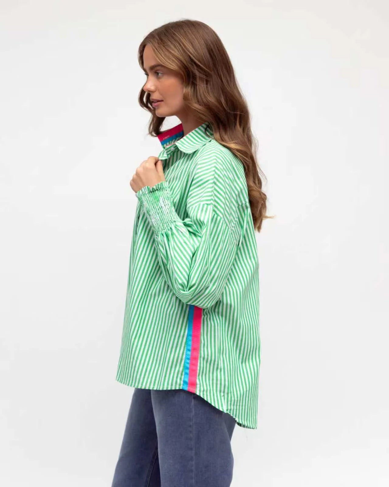 Stella Shirt Green Stripe