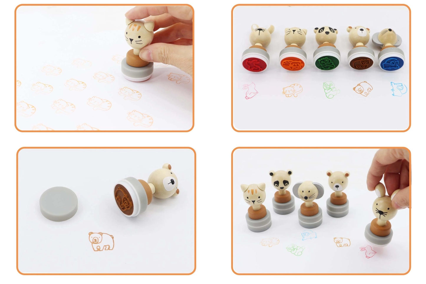 Wooden Stamper with Ink (Assorted animals)
