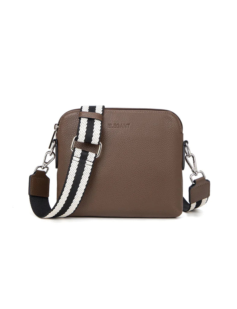 Ashley Leather Bag Webbing Strap Cinnamon