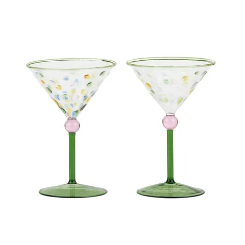 Lulu Set of 2 Cocktail Glass 11x16.5cm Green