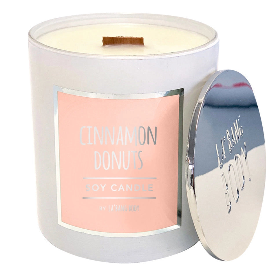 Wooden Wick Candle - Cinnamon Donuts