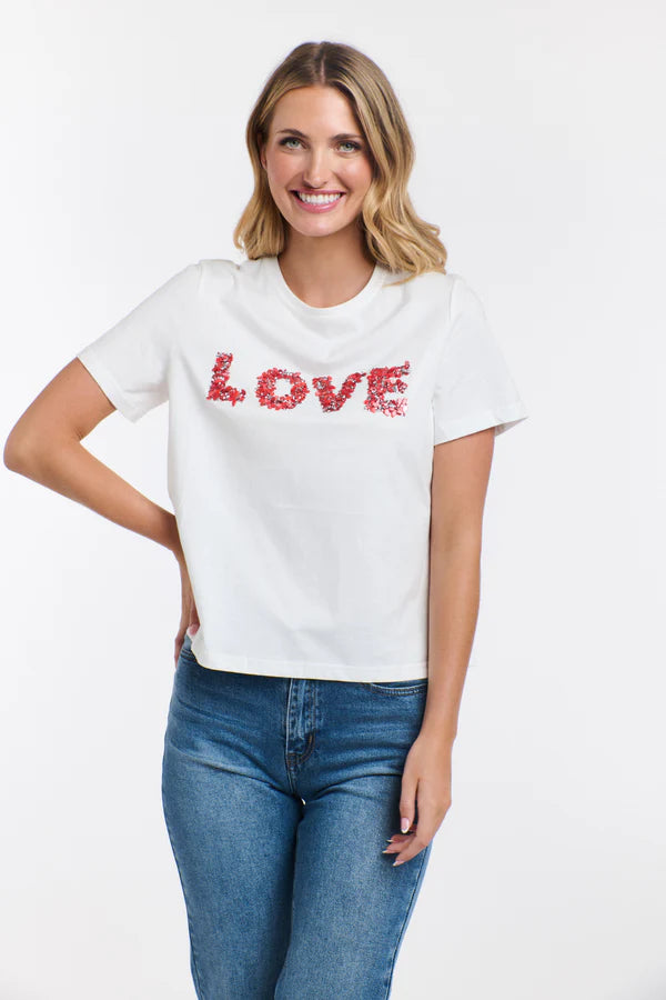 Love Red Sparkle Tee