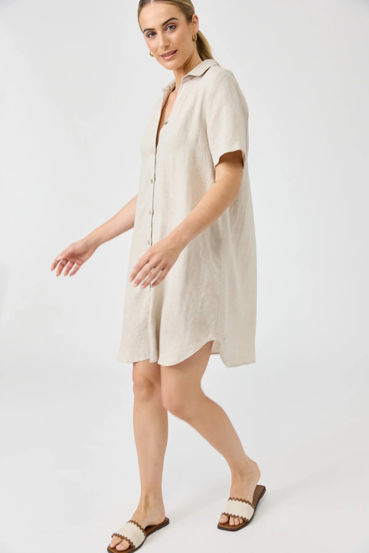 Studio Short Shirt Dress Dune