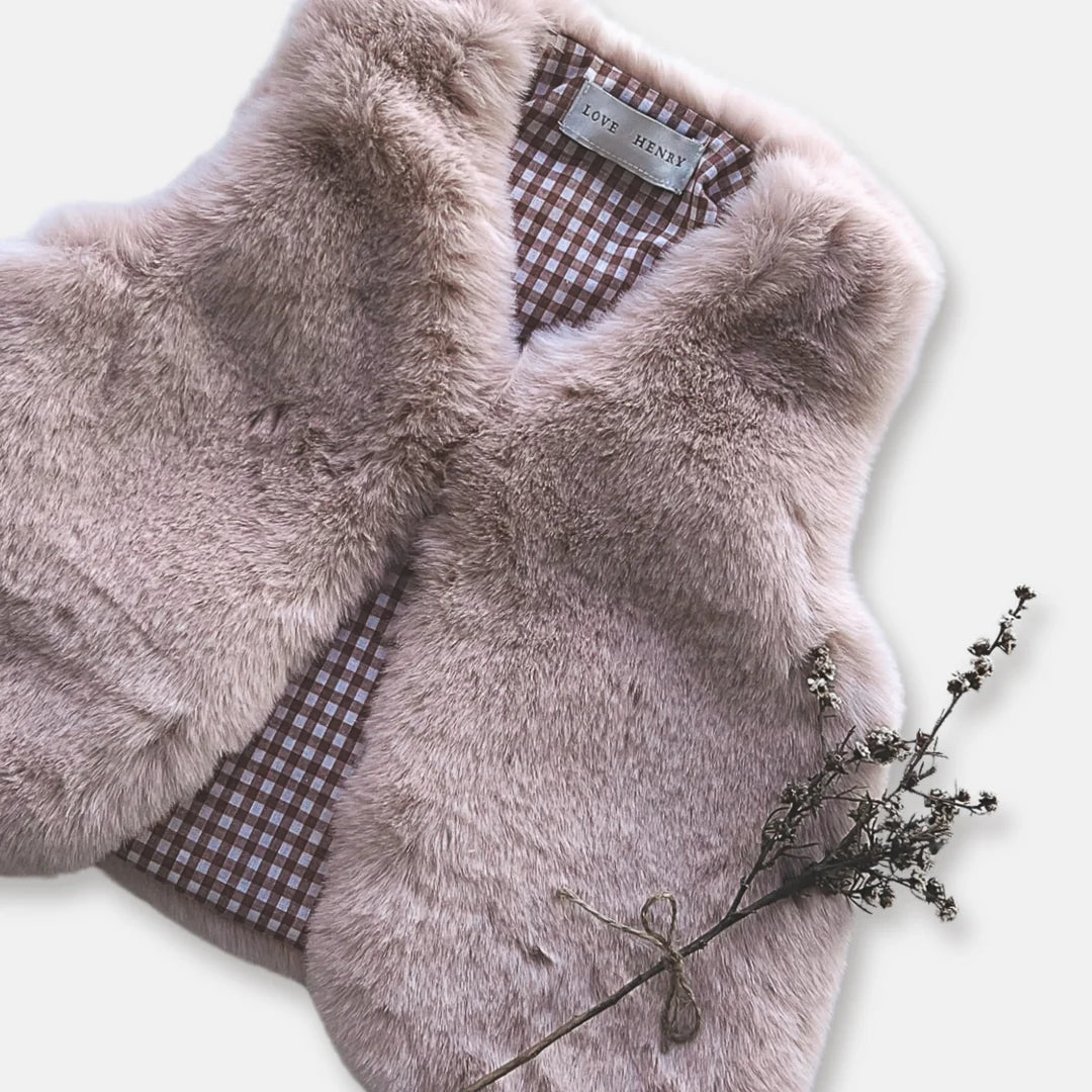 Girls Fur Vest - Pink