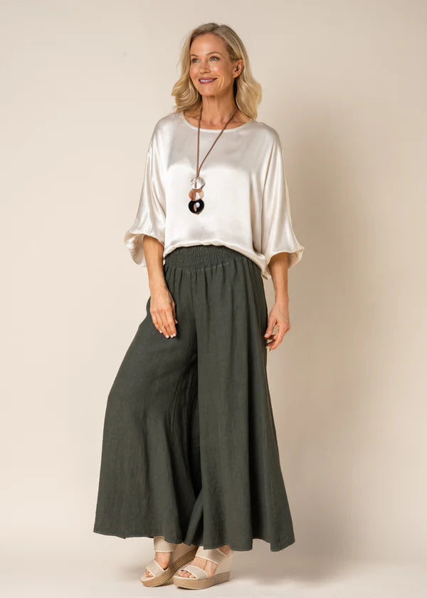 Diana Linen Pant Khaki  (One Size)