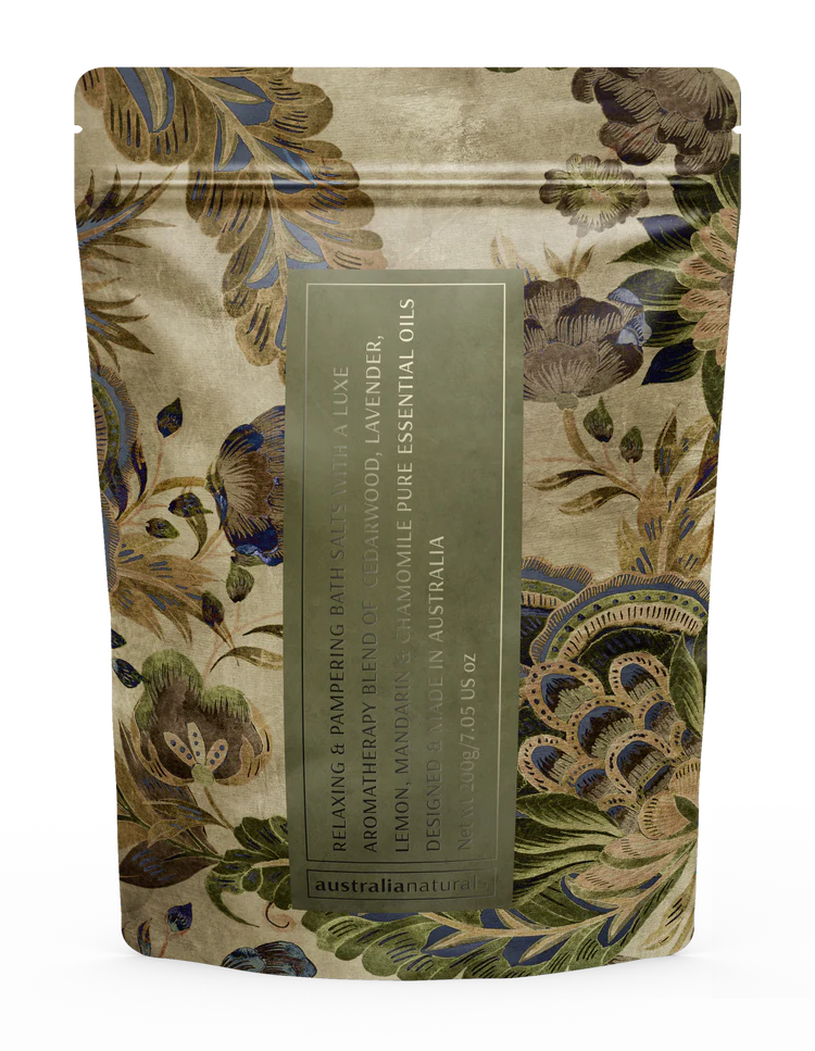 Australian Naturals Garden Cedarwood, Lavender, Lemon, Mandarin & Camomile Bath Salts 200 gm