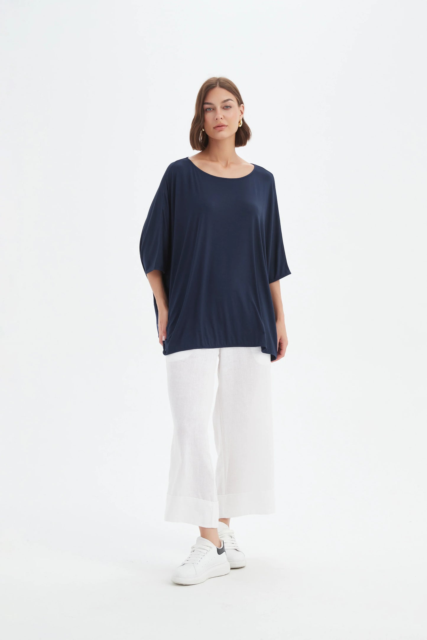 Oversized Boxy Tee Navy