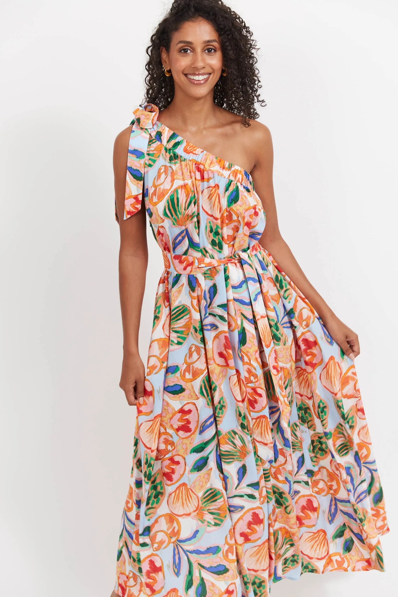 Baja One Shoulder Dress Tide