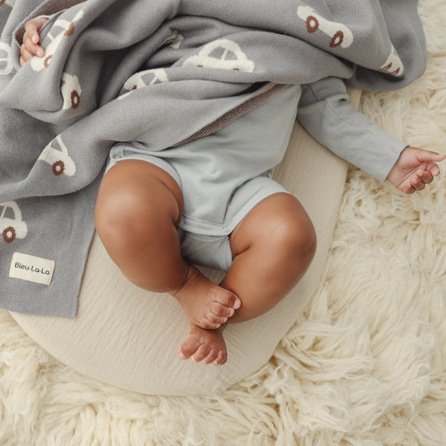 100% Cotton Blanket - Grey Cars