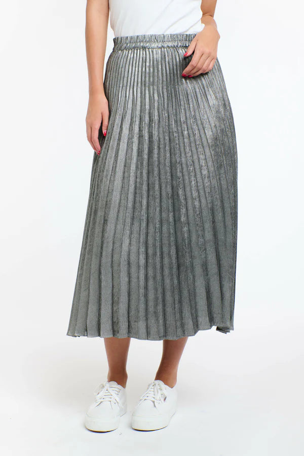 Metallic Skirt - Silver Pewter
