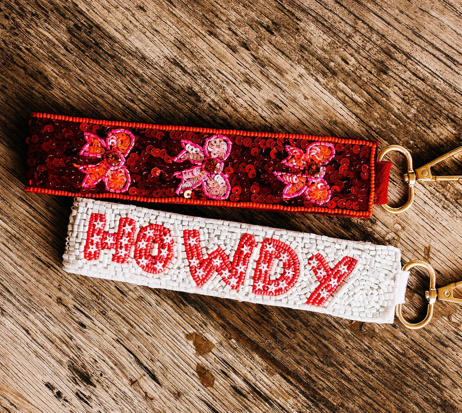 Howdy Beaded Keychain.