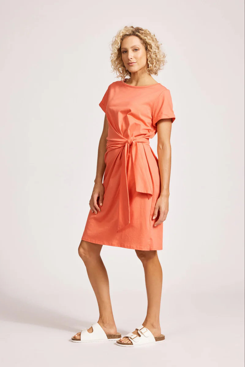 Francia Tie Dress - Coral