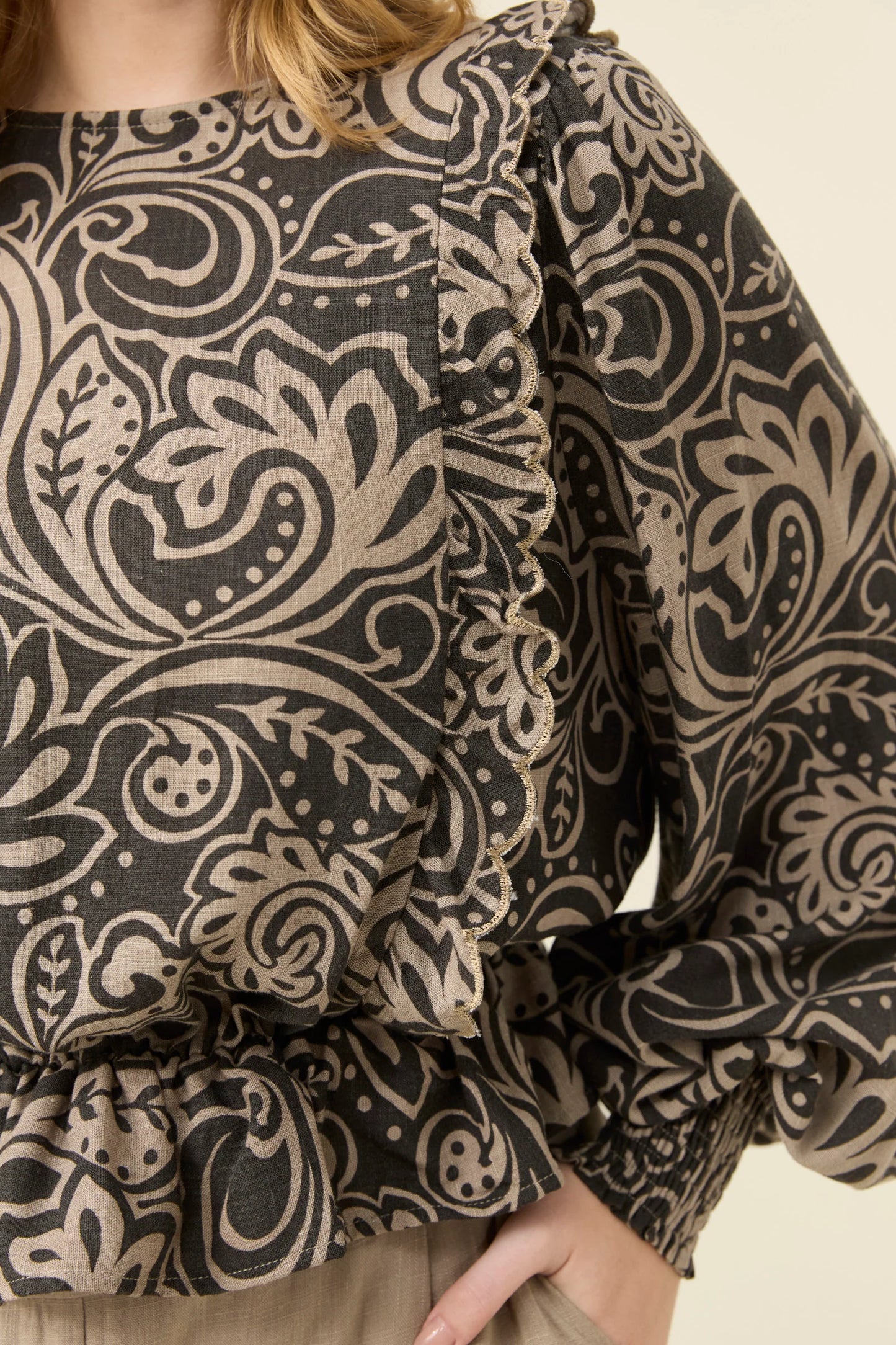 Grace Frill Top Paisley