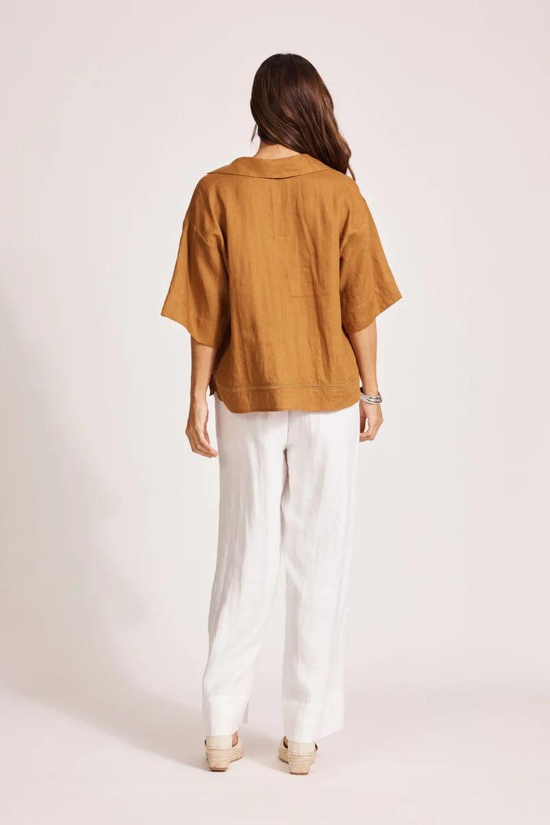 Miramar Collared Top Camel