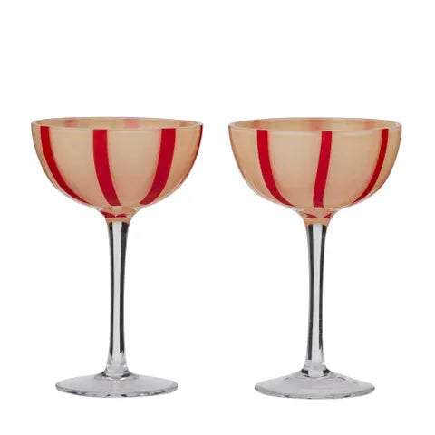 Aperitivo Set 2 Coupe Glass 10x15.5cm Red