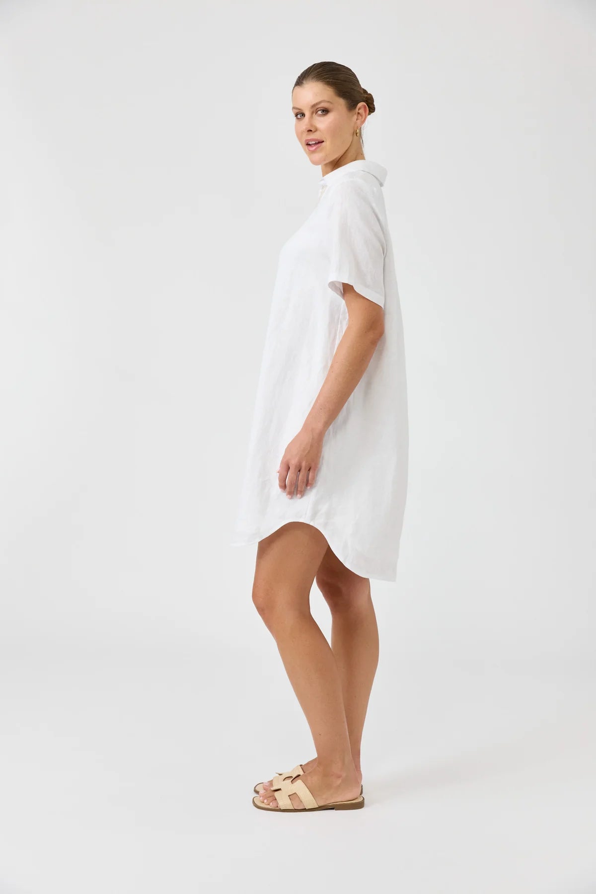 Studio Short Shirt Dress White