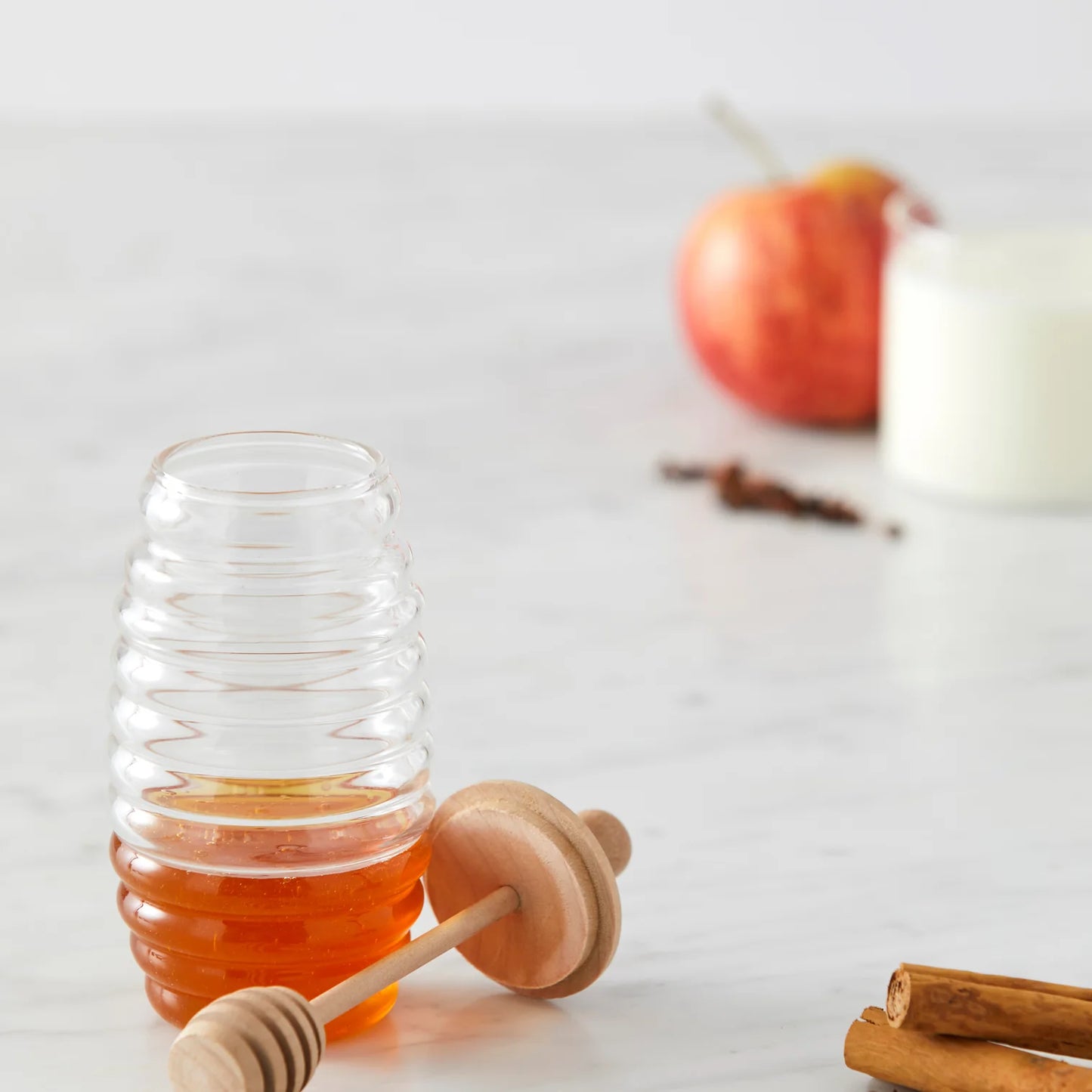 Honey Pot & Dipper Clear & Natura