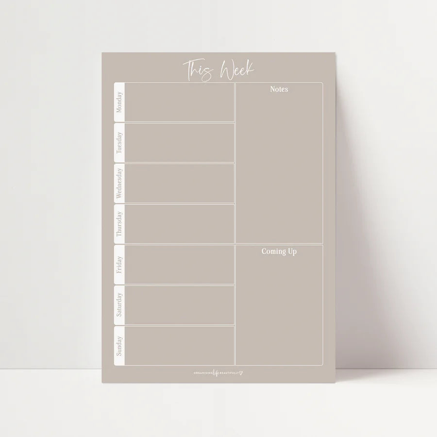 Weekly Magnet Planner A4 - Oatmeal