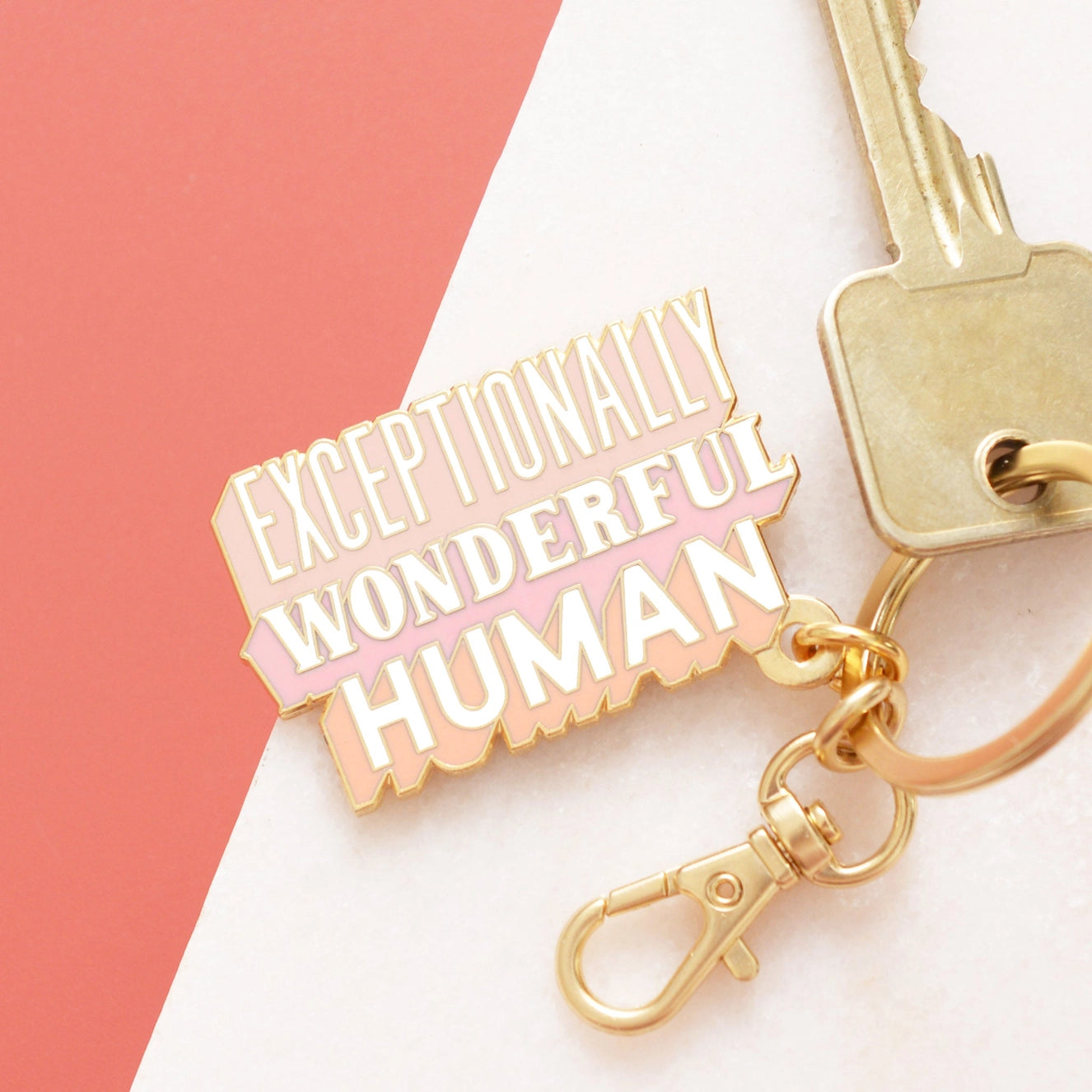 Exceptionally Wonderful Human - Enamel Key RIng
