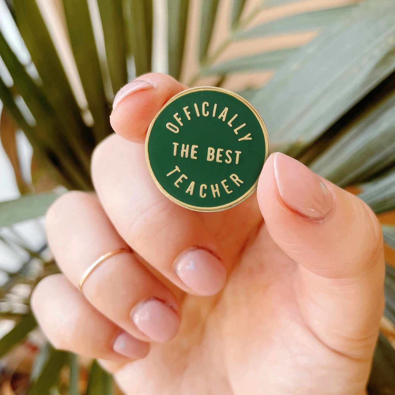 Officially the Best Teacher - Enamel Pin (Olive)