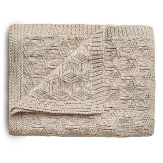 Mushie Honeycomb Blanket Beige