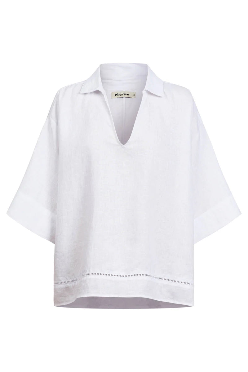 Miramar Collared Top White